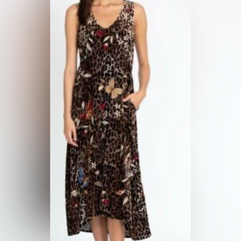 Johnny Was Penelope Maxi/Midi Brown Leopard Print Dress - Picture 2 of 6